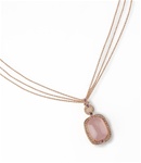 Colored Stone Necklace Pink Quartz