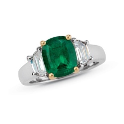 Colored Stone Ring Emerald and Diamond